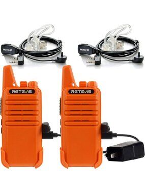 Portable FRS Two-Way Radio Walkie Talkies with Earpiece - Compact & Lightweight